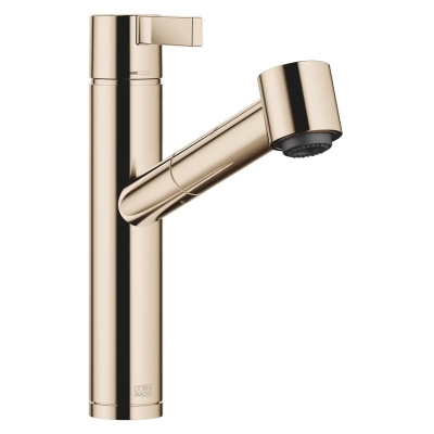 Dornbracht Eno, выдвижной однорычажный смеситель с функцией душа, высокое давление, шампанское, 33875760-47