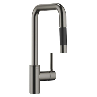 Dornbracht META SQUARE однорычажный смеситель с функцией душа, высокое давление, матовая темная платина, 33870861-99