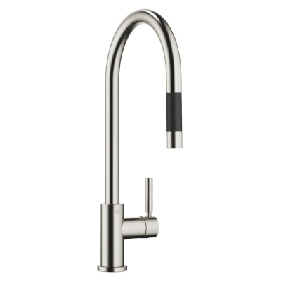 Dornbracht Tara pull-down single lever mixer with shower function, high pressure, brushed platinum, 33870888-06