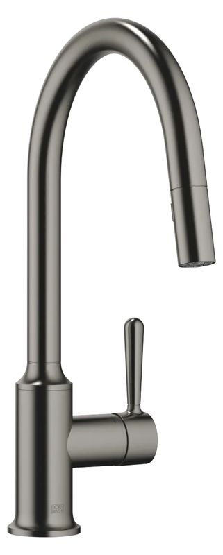 Dornbracht VAIA pull-down single lever mixer with shower function, high pressure, brushed dark platinum, 33870809-99