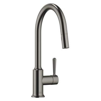 Dornbracht VAIA pull-down single lever mixer with shower function, high pressure, brushed dark platinum, 33870809-99