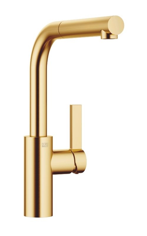 Dornbracht Elio Pull-Out single lever mixer with pull-out spout, high pressure, brushed brass, 33840790-28