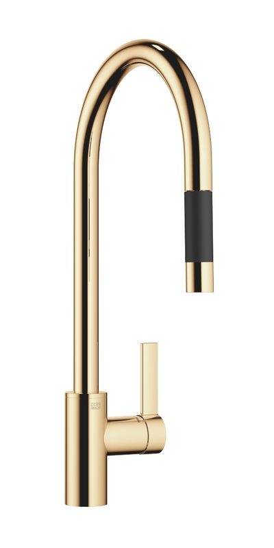 Dornbracht Tara Ultra pull-down single lever mixer with shower function, high pressure, brass, 33870875-09