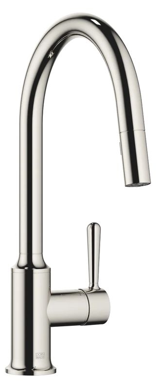 Dornbracht VAIA pull-down single lever mixer with shower function, high pressure, platinum, 33870809-08