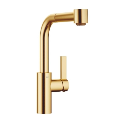 Dornbracht Elio pull-out single lever mixer with shower function, high pressure, brushed brass, 33870790-28