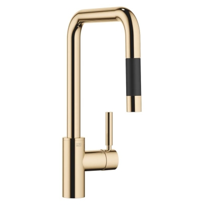 Dornbracht META SQUARE pull-down single lever mixer with shower function, high pressure, brass, 33870861-09