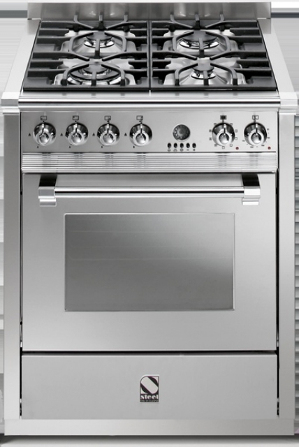 Steel Ascot 70, range cooker, 70 cm, Combisteam, color stainless steel, A7S-4SS, with 5 year guarantee!