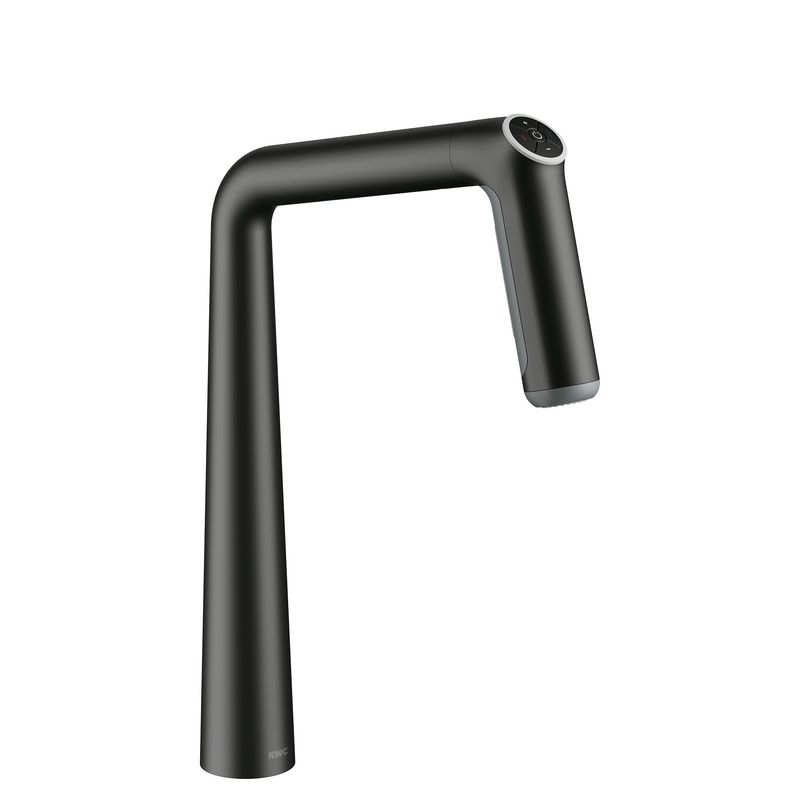 KWC Kio IntelligentControl, single lever mixer tap black matt, high pressure hose shower, 5022273