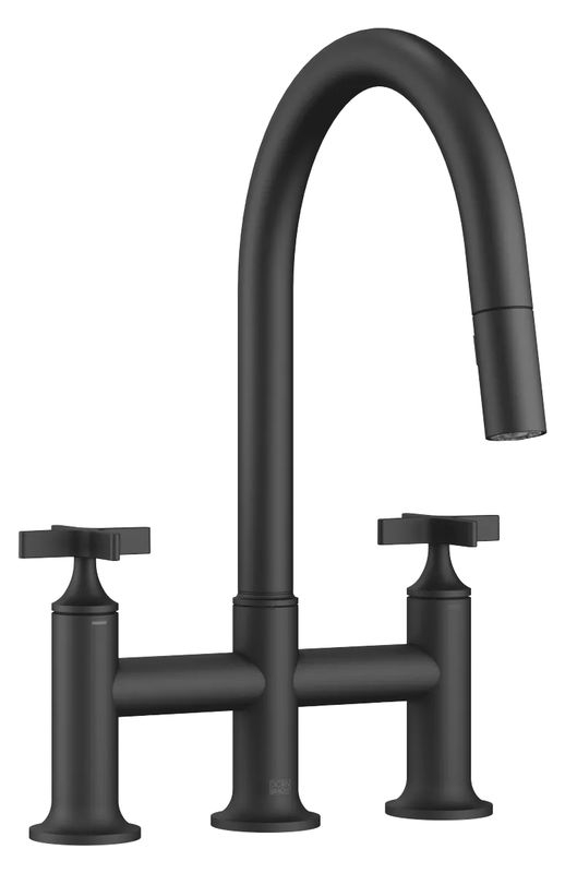 Dornbracht VAIA two-hole bridge mixer for sink/professional shower - matt black, 19875809-33