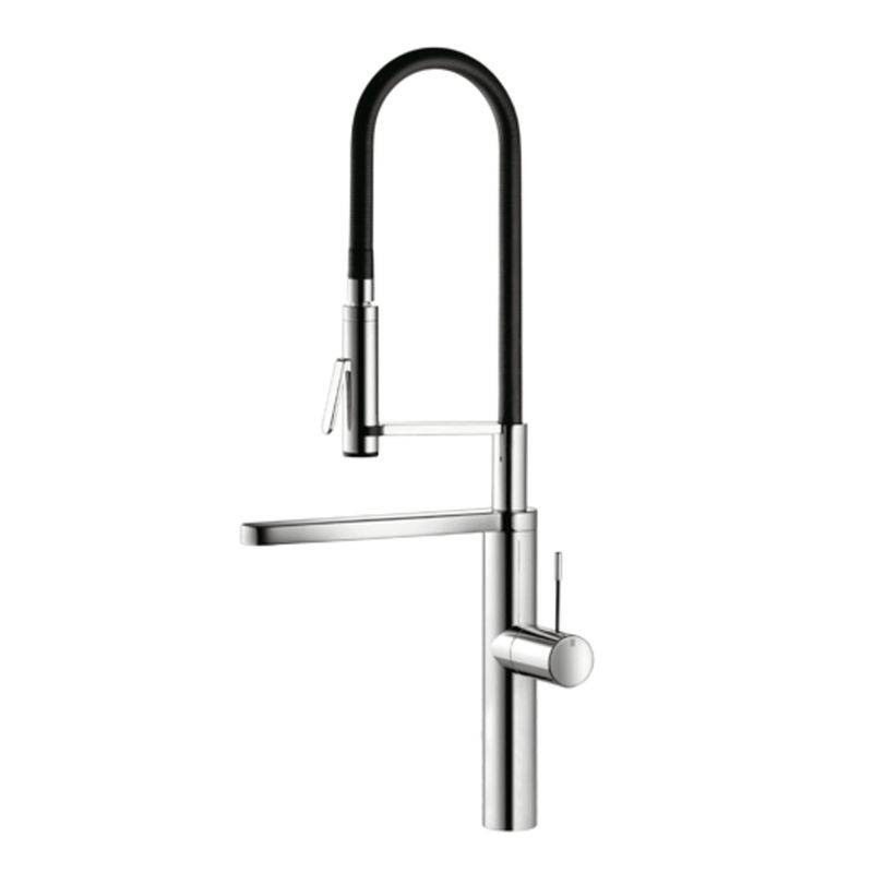 KWC Ono Highflex 2, single lever mixer stainless steel, high pressure hose shower, 5022104