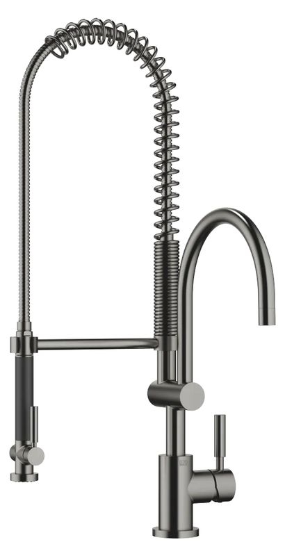 Dornbracht Tara Classic single lever mixer with pendulum shower professional, high pressure, dark platinum brushed, 33880888-99