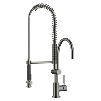 Dornbracht Tara Classic single lever mixer with pendulum shower professional, high pressure, dark platinum brushed, 33880888-99