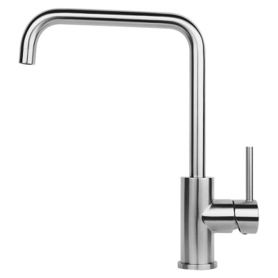 Reginox Logan single lever mixer, fixed spout high pressure, brushed stainless steel, R31797