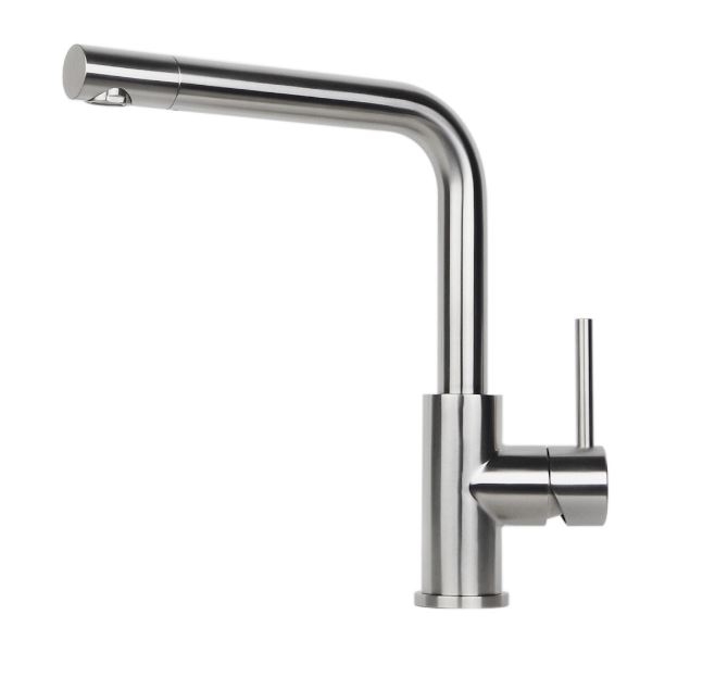 Reginox Somo single lever mixer, fixed spout high pressure, brushed stainless steel, R34569