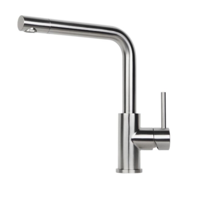 Смеситель Reginox Somo однорычажный, фиксированный излив, высокое давление, матовая нержавеющая сталь, R34569