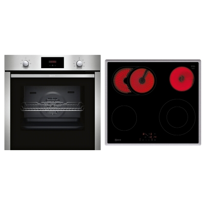 Neff BX36, SET built-in oven B1CCC0AN0 and glass ceramic hob T16SBN1L0, EEK: A, with 5 year guarantee!