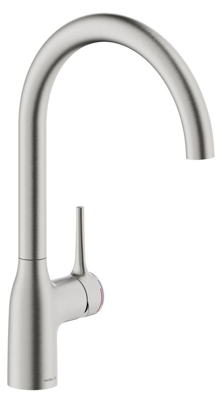 Systemceram KeraDomo MANIA SOFT, single lever mixer, high pressure, 10348, color stainless steel finish