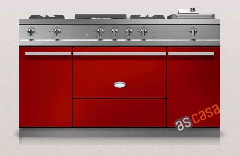 Lacanche Fontenay Modern, cooking station, 150.5 cm, color cherry red, with 5 year guarantee!