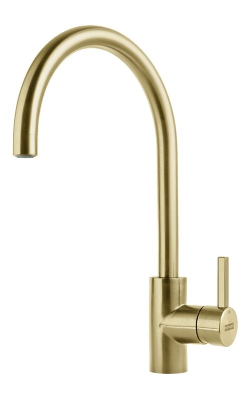 Franke Eos Neo single lever mixer, high pressure fixed spout, stainless steel gold, 115.0681.243