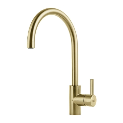 Franke Eos Neo single lever mixer, high pressure fixed spout, stainless steel gold, 115.0681.243