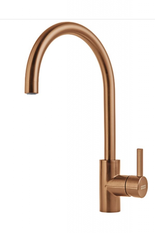 Franke Eos Neo single lever mixer, high pressure fixed spout, copper stainless steel, 115.0628.251