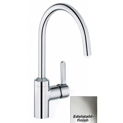 Systemceram KeraDomo BINGO STAR single lever mixer, high pressure, stainless steel finish