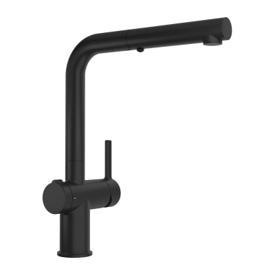 Franke Active L Twist, фиксированный излив, черный матовый, однорычажный смеситель, 115.0669.768