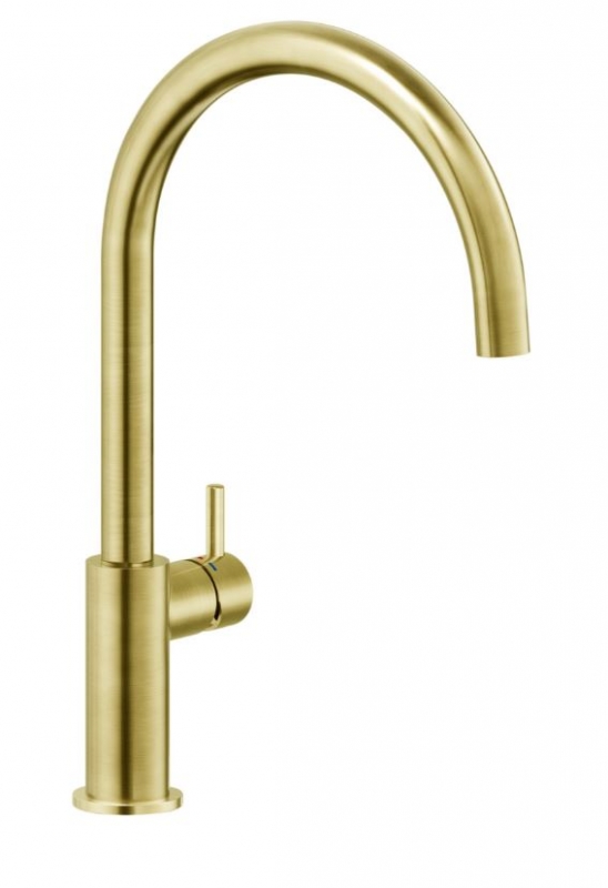 Reginox Levisa single lever mixer, fixed spout high pressure, Gold Flax, R35306