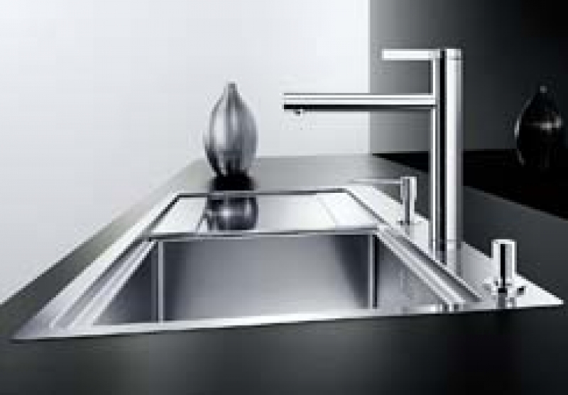 Single piece Blancolinee stainless steel satin finish, high pressure, 517596