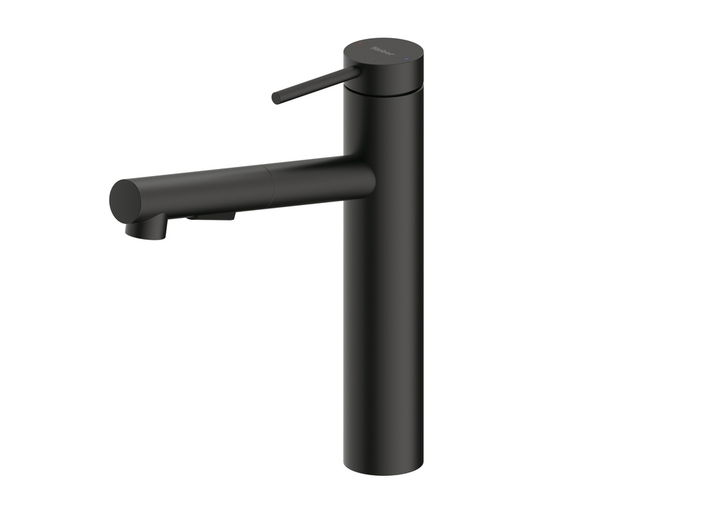 Servizio Namor 2, matt black, high pressure, hand shower, single lever mixer, 5025004