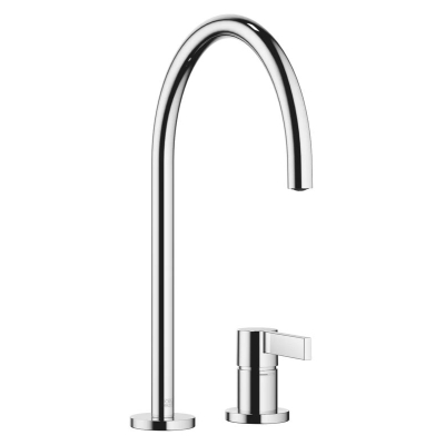 Dornbracht TARA ULTRA single lever mixer, two-hole mixer with individual rosettes, high pressure, chrome, 32815875-00