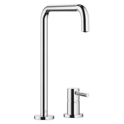 Dornbracht META SQUARE single lever mixer, two-hole mixer with individual rosettes, high pressure, chrome, 32815861-00