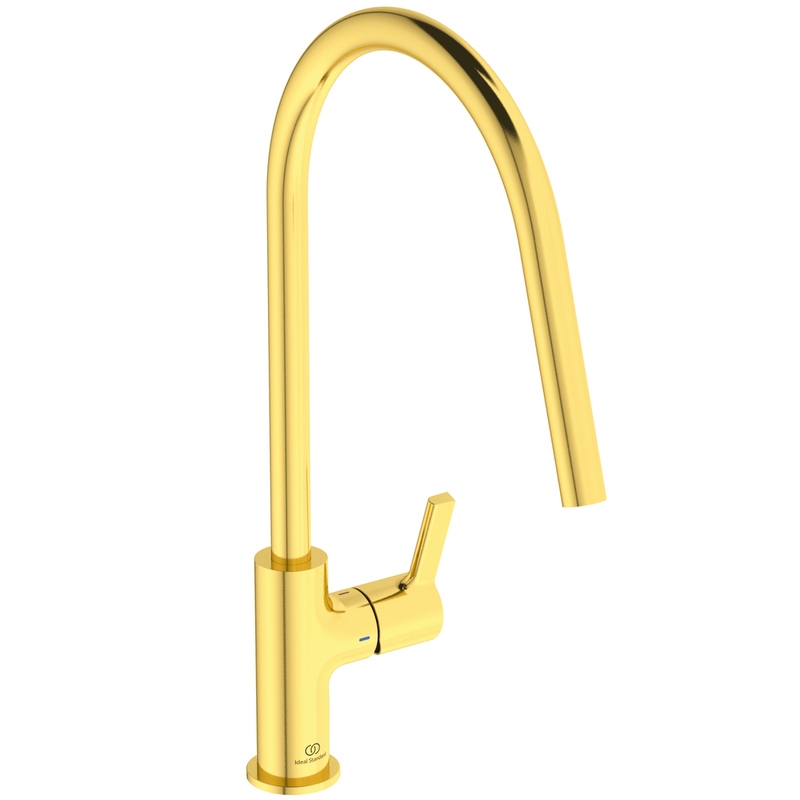 Ideal Standard Gusto L1, brushed gold, single lever mixer, high pressure, 5024171