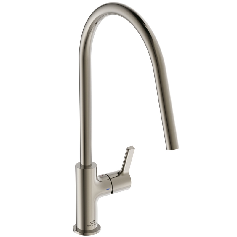 Ideal Standard Gusto L1, stainless steel finish, single lever mixer, high pressure, 5024173