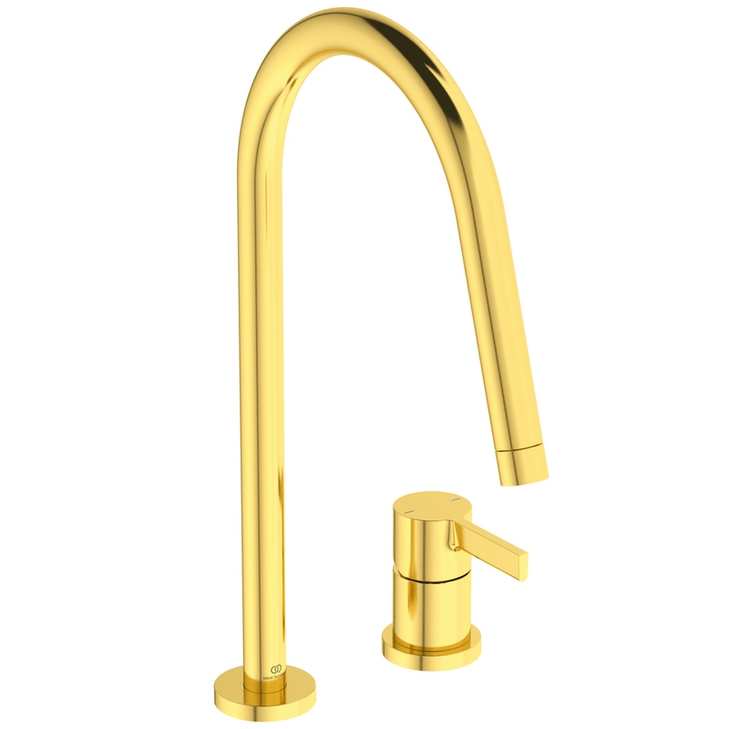 Ideal Standard Gusto L2, brushed gold, high pressure, two-hole single lever mixer, 5024181