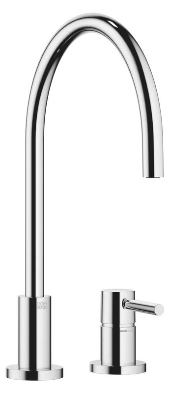 Dornbracht TARA single lever mixer, two-hole mixer with individual rosettes, high pressure, chrome, 32815888-00