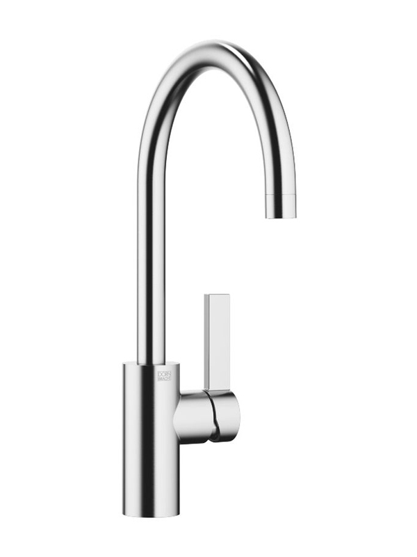 Dornbracht Tara Ultra single lever mixer with handle lever on the right, high pressure, brushed chrome, 33826875-93