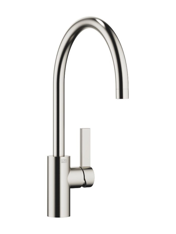 Dornbracht Tara Ultra single lever mixer with fixed spout, high pressure, brushed platinum, 33816875-06