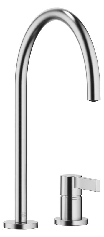 Dornbracht TARA ULTRA single lever mixer, two-hole mixer with individual rosettes, high pressure, brushed chrome, 32815875-93