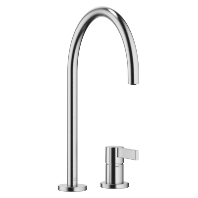 Dornbracht TARA ULTRA single lever mixer, two-hole mixer with individual rosettes, high pressure, brushed chrome, 32815875-93