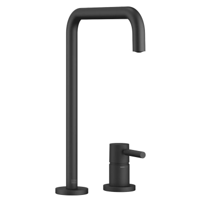 Dornbracht META SQUARE single lever mixer, two-hole mixer with individual rosettes, high pressure, matt black, 32815861-33
