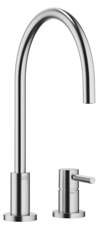 Dornbracht TARA single lever mixer, two-hole mixer with individual rosettes, high pressure, brushed chrome, 32815888-93