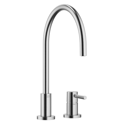 Dornbracht TARA single lever mixer, two-hole mixer with individual rosettes, high pressure, brushed chrome, 32815888-93