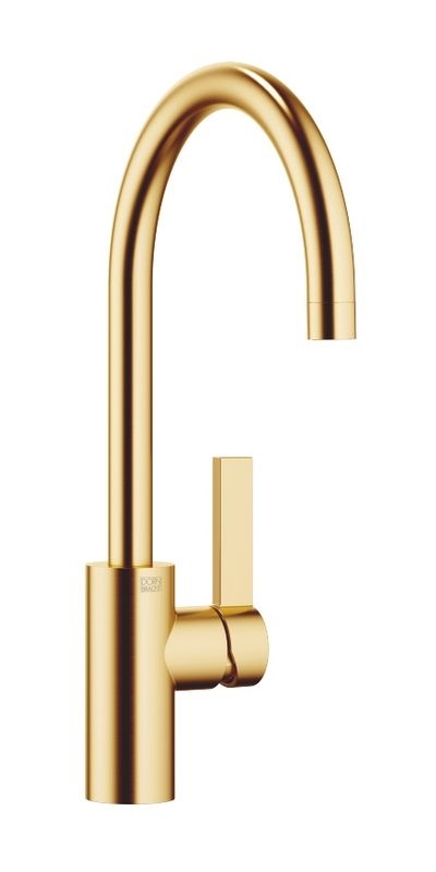 Dornbracht Tara Ultra single lever mixer with fixed spout, high pressure, brushed brass, 33800875-28