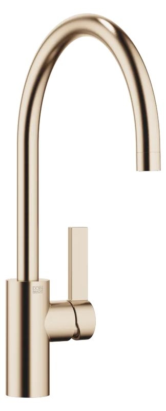 Dornbracht Tara Ultra single lever mixer with fixed spout, high pressure, brushed champagne (22kt gold), 33816875-46