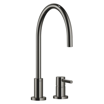 Смеситель Dornbracht TARA однорычажный, смеситель на два отверстия с отдельными розетками, высокое давление, темный хром, 32815888-19