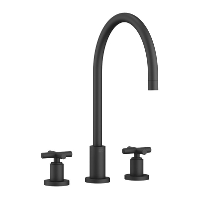 Аккумулятор Dornbracht Tara на три отверстия, высокое давление, черный матовый, 20815892-33