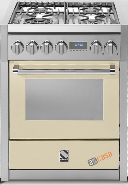 Steel Genesi 70, range cooker, 70 cm, Combisteam, color cream, G7S-4CR, with 5 year guarantee!