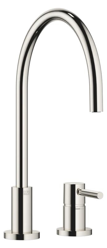 Dornbracht TARA single lever mixer, two-hole mixer with individual rosettes, high pressure, platinum, 32815888-08