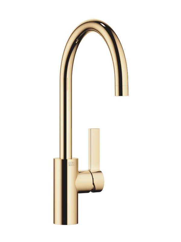 Dornbracht Tara Ultra single lever mixer with handle lever on the right, high pressure, brass, 33826875-09